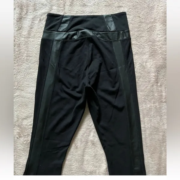 Athleta Ponte Luxe Legging Faux Leather Womens Full Length Zip Pockets‎ Sz Small - Image 5
