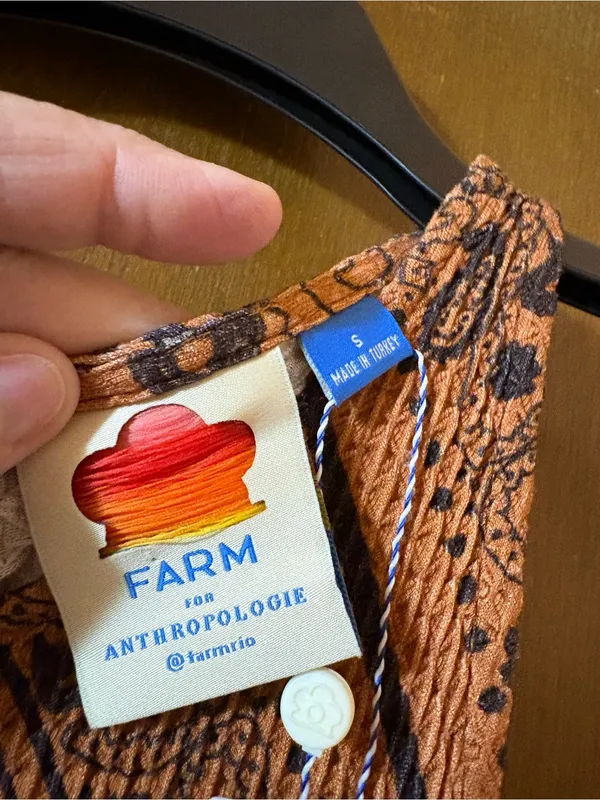 NWT Farm Rio Orange & Black Bandana Print Midi Dress - Image 5