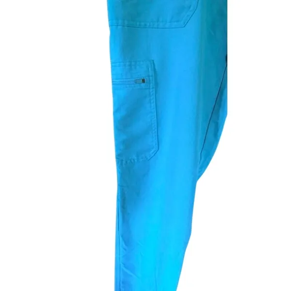 FIGS Technical Collection Scrub Pants Large Teal Blue Cargo Stretch Medical - Image 4