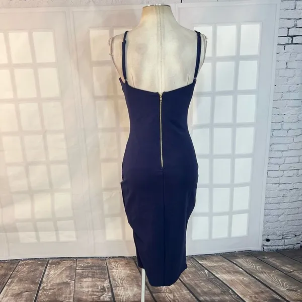 Lulu’s navy ponte knit lined body con midi dress size medium - Image 8