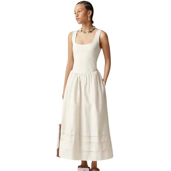 J.Crew Drop-waist mixy dress in natural/Ivory color Size Medium NWT - Image 3