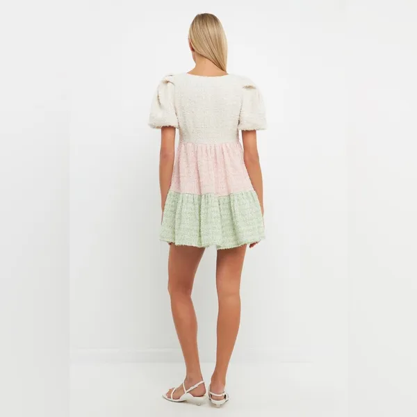 English Factory NWT Color Block Tweed Mini Dress | L - Image 3
