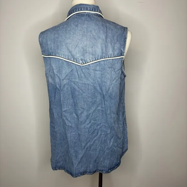 Stetson - Sleeveless Denim Western Shirt - Image 5