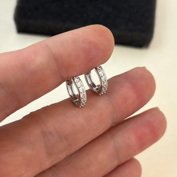 12mm CZ Small Hoop Earrings for Men Women Streetwear Punk Hip Hop Unisex Earring - Image 7