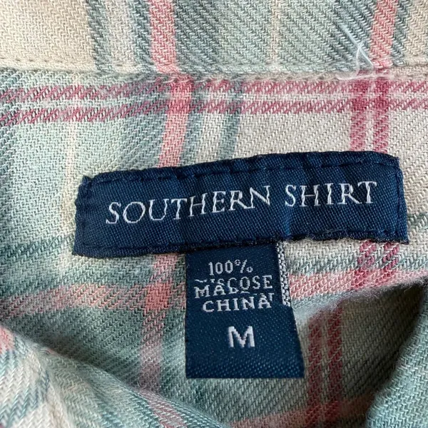 Southern Shirt Co Women's Medium Plaid Popover Button Up Long Sleeve Top Tunic - Image 5