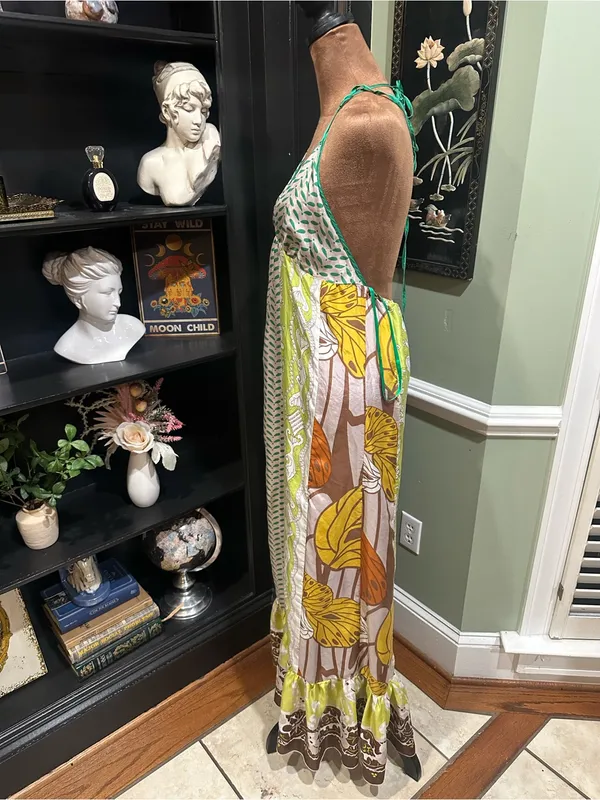 Arden B Vintage Y2K Silk Butterfly Halter Tunic Dress – Size Medium - Image 5