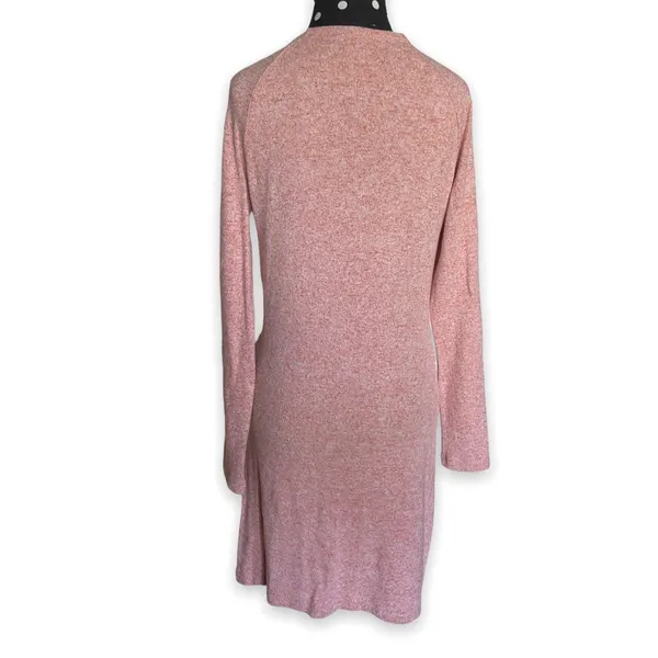 Free‎ People Ginger Tie Front Sweater Dress Long Sleeve Blush Pink Medium - Image 6