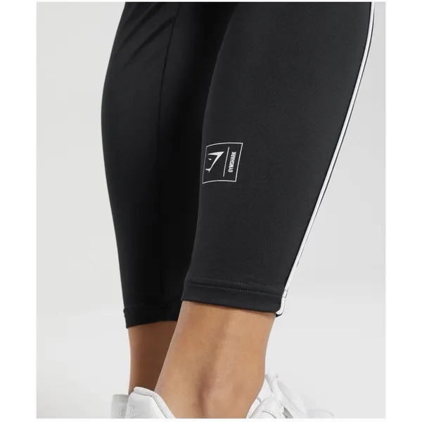 Gymshark Recess Joggers Womens XS Black White Piping Pockets Stretch GLBT5105 - Image 3
