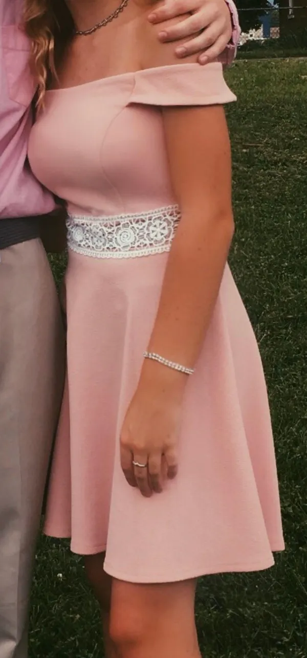 off the shoulder dress Pink - Image 2