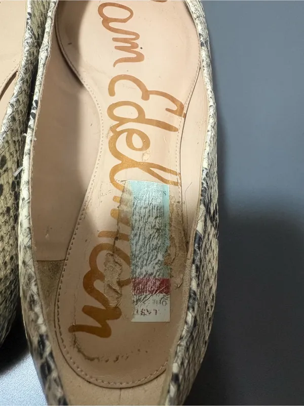 SAM EDELMAN Snakeskin-Print Pointed Toe Flats - Image 6