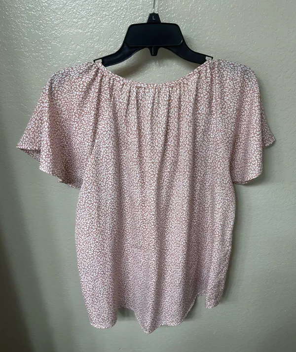 Pink Spotted Blouse Top Size L - Image 2