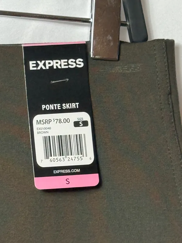 NWT Express olive khaki ponte mini skirt - Image 3