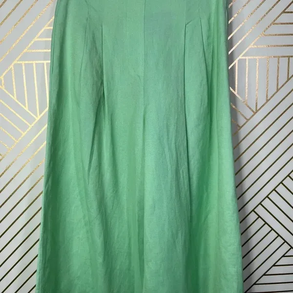 Hunter Bell Chase Culotte Wide Leg Pants in Mint Green Linen Size US 0‎ - Image 7