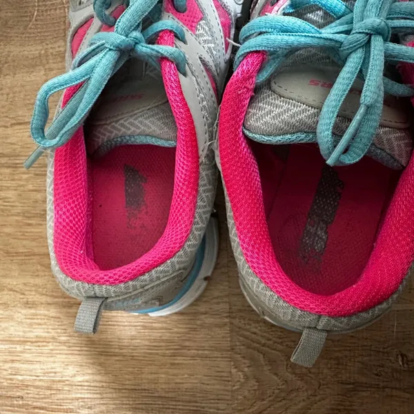 Skechers | Women's Flex Sole Grey Pink Blue Athletic Running Shoes, Size 6.5‎ - Image 6