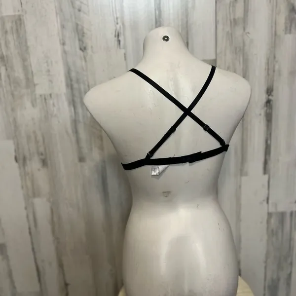 BWB Black Strappy Bralette Small Floral Applique Sheer Mesh Harness Top Festival - Image 6
