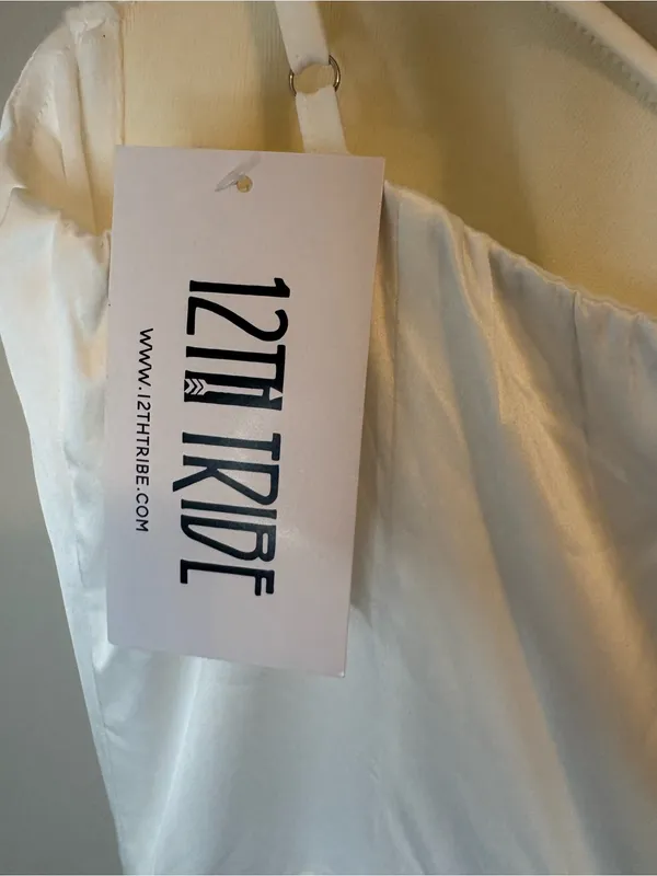 NWT 12th Tribe White Satin Corset Maxi Dress Medium Bridal Formal - Image 3