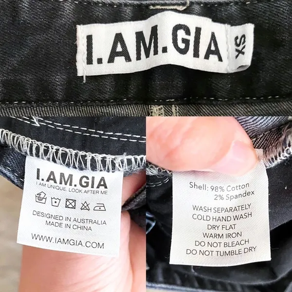 I.AM.GIA Pant Lunar Sun Moon Rose Thorn‎ Snake Denim Mid-Rise Black XS EUC - Image 4