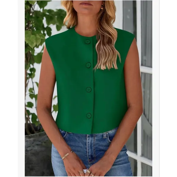 PRETTYGARDEN NEW Green Dressy Career Suit Vest Blazer 2X - Image 6