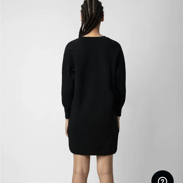Zadig & Voltaire Diaz Peace Love Black Sweatshirt Mini Dress NWT Women's‎ L M - Image 3