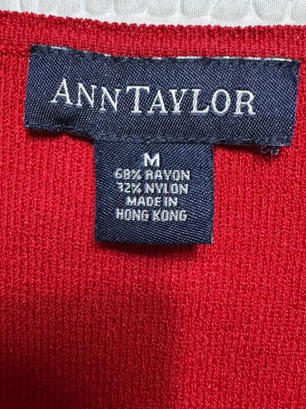 Ann Taylor Red Sleeveless Knit Shell Top - Image 2