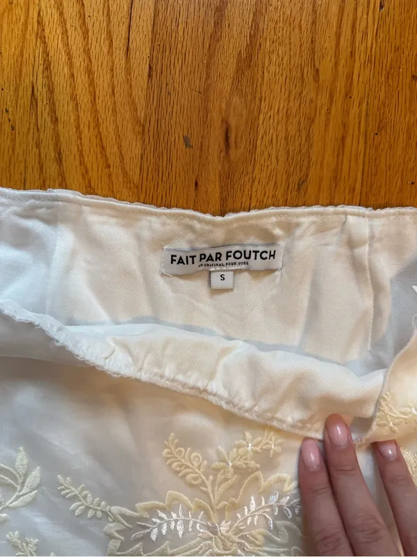 Fair par foutch White Embroidered Mini Skirt - Image 3