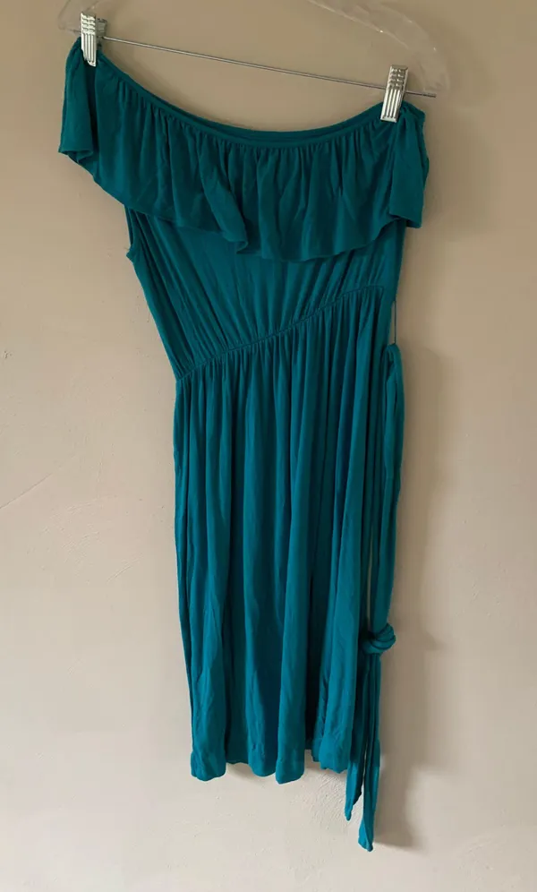 a.n.a One Shoulder Aqua Sundress - Image 4