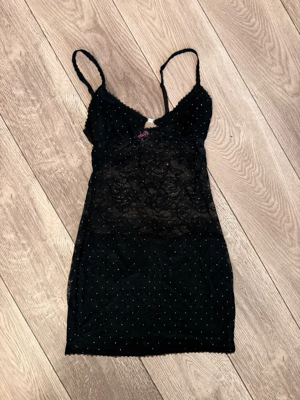 Edikted Black Mini Dress Cut-Out Small - Image 2