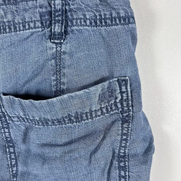 American Eagle Women's Chambray Pleated Paperbag Button‎ Fly Shorts Size 6 - Image 6