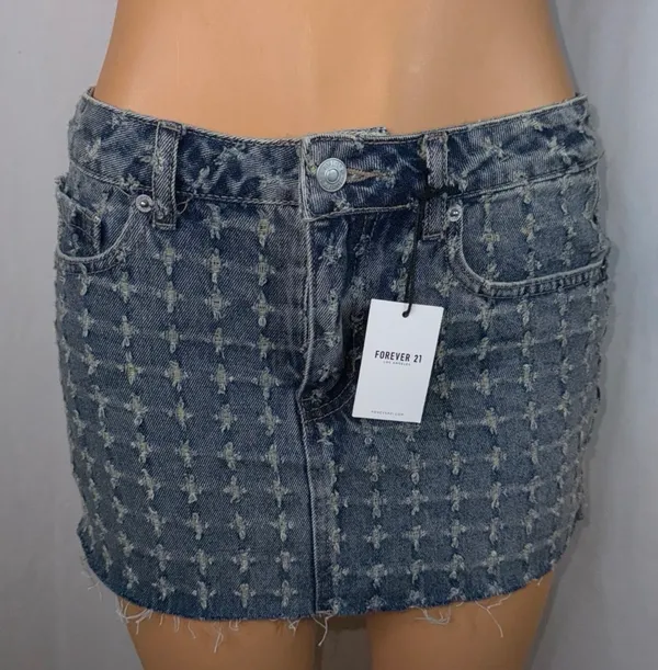 Forever 21 Distressed denim mini skirt - Image 2