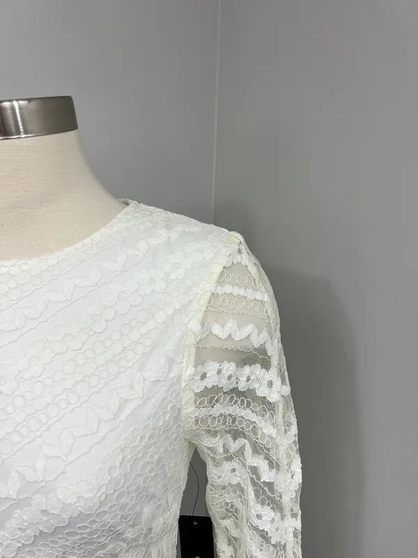 Cream Lace Dress - Image 4
