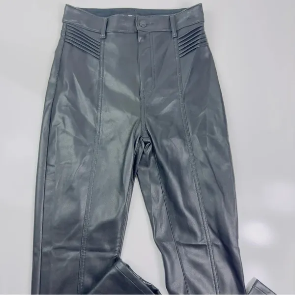 Express Super High‎ Waisted Faux Leather Moto Skinny Pants Size 0R - Image 8