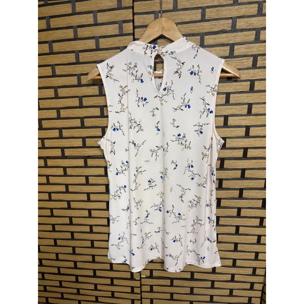 Ann Taylor Factory Pink Floral‎ Tie Neck Tank Top Size Medium - Image 2