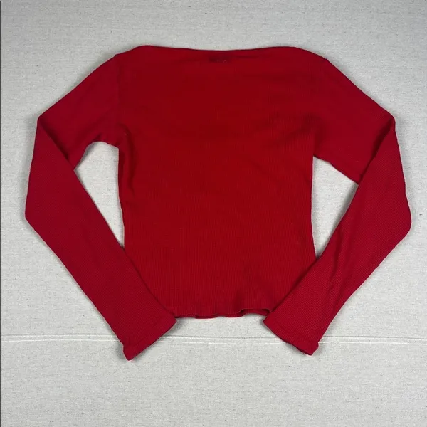 Skims waffle Henley in red
Size: Large - Image 3