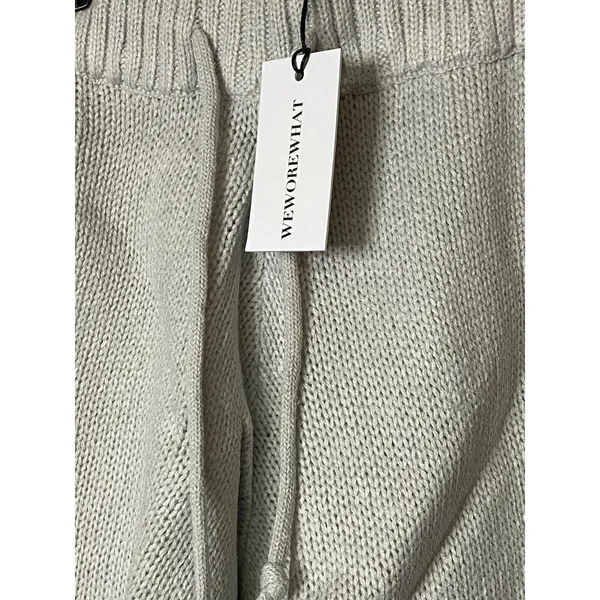 We Wore What Womens XS Pull On Sweater Shorts Light Gray Cozy Chunky Knit New - Image 3