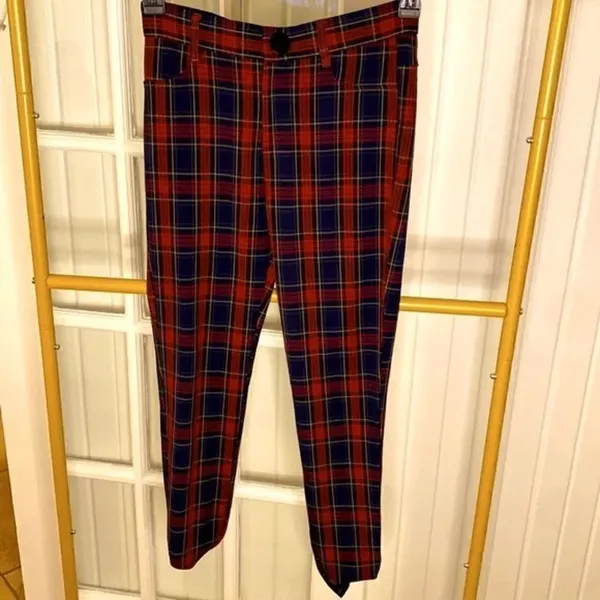 ZARA Plaid Skinny Trouser Pants - Image 3