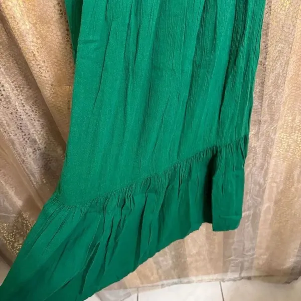 Aerie Kelly Green Smocked Strapless Midi Beachy Summer Dress XS NWT - Image 6