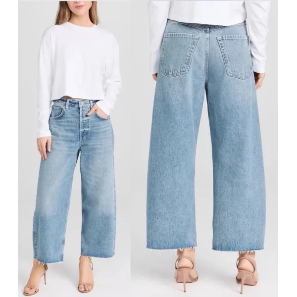 Citizens Of Humanity Ayla Raw Hem Crop Size 26 Light Wash - Image 2