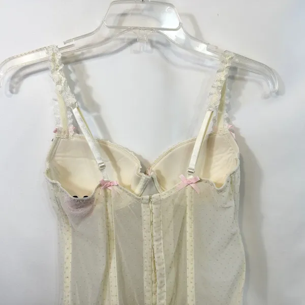 Victoria's Secret Sexy Little Things‎ 36B Bustier Ivory Corset Garter Y2K 175 - Image 12