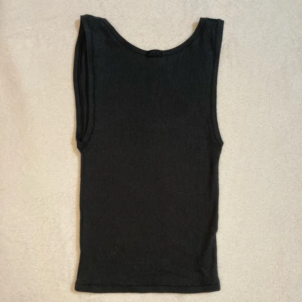 SKIMS Black Cotton Rib Tank Top XS - Image 3