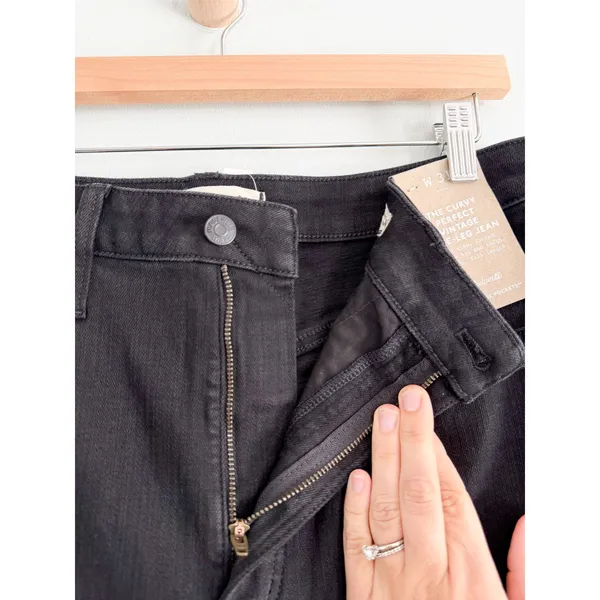 Madewell | NWT The Curvy Perfect Vintage Wide-Leg Jean Black Rinse Wash | Sz 31 - Image 6