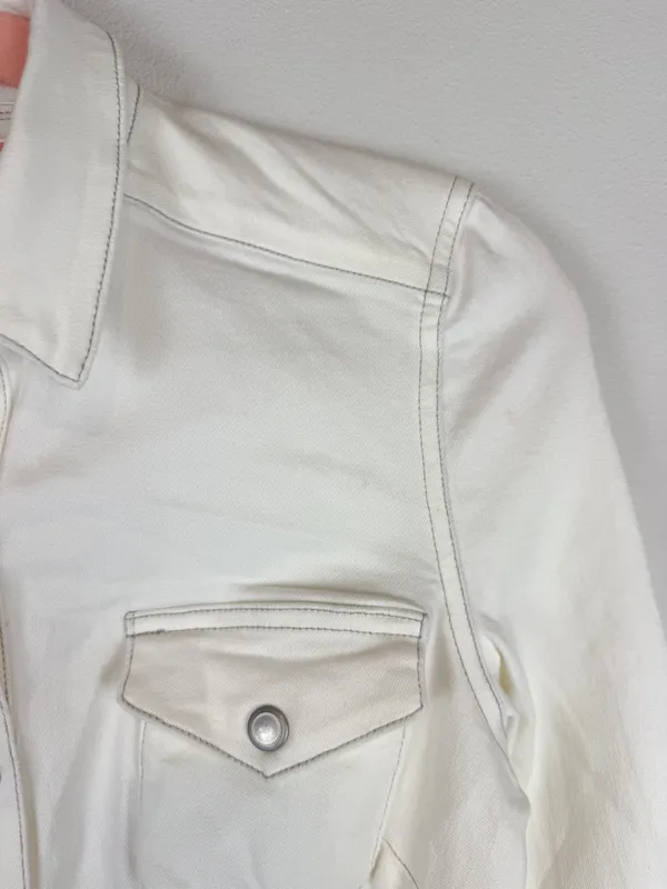 NWT Free People Dynomite Denim White Long Sleeve Mini Shirt Dress Size‎ XS - Image 7