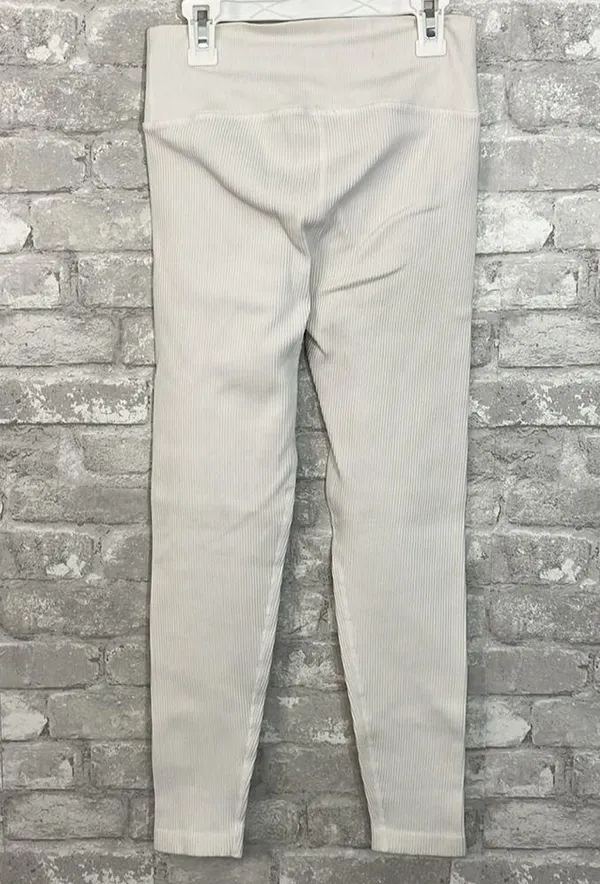 Aerie White Ribbed 7/8 Leggings High Rise - Image 3