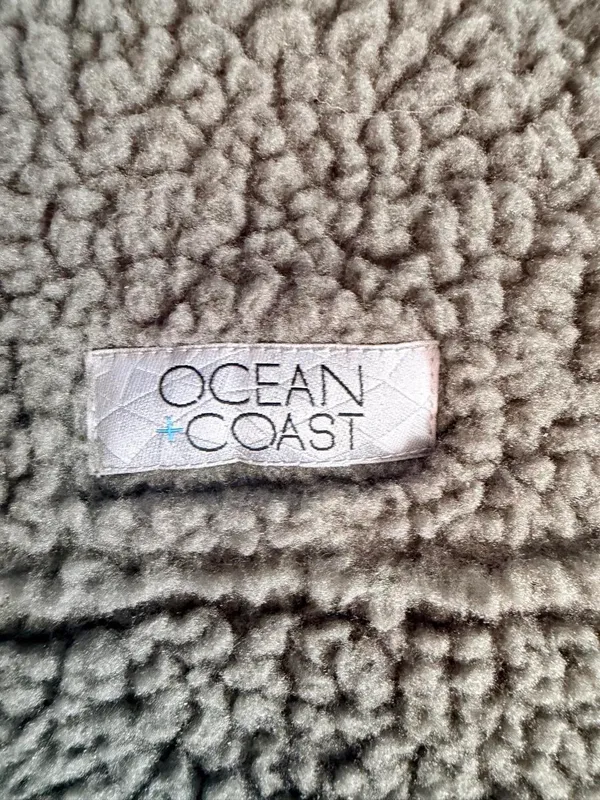 Ocean Coast Gray Olive Sherpa Fleece Jacket XL - Image 5