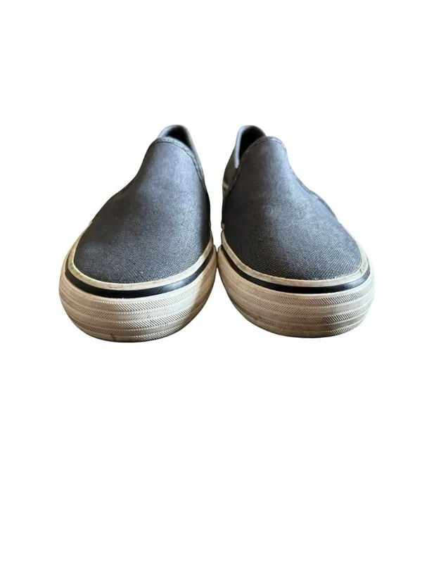 Keds Womens 7.5 Grey Canvas Slip On Sneakers WF59047 USED - Image 4