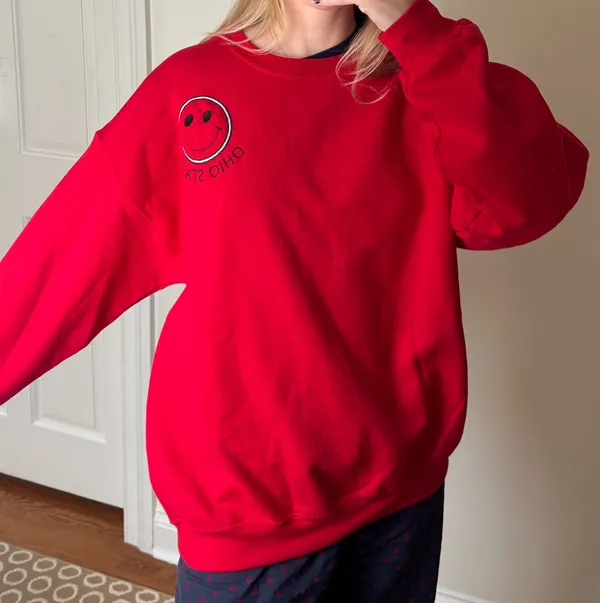 Gildan Ohio State Smiley Face Crewneck - Image 3