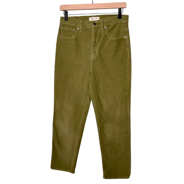 Madewell Classic Straight Jean Jeans Corduroy Green Corduroy Edition Size 28 - Image 4
