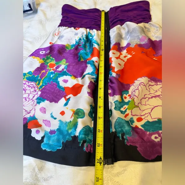 PAPAYA Women’s Floral Print Dress with Purple and Multicolor Design. With Zipper - Image 6