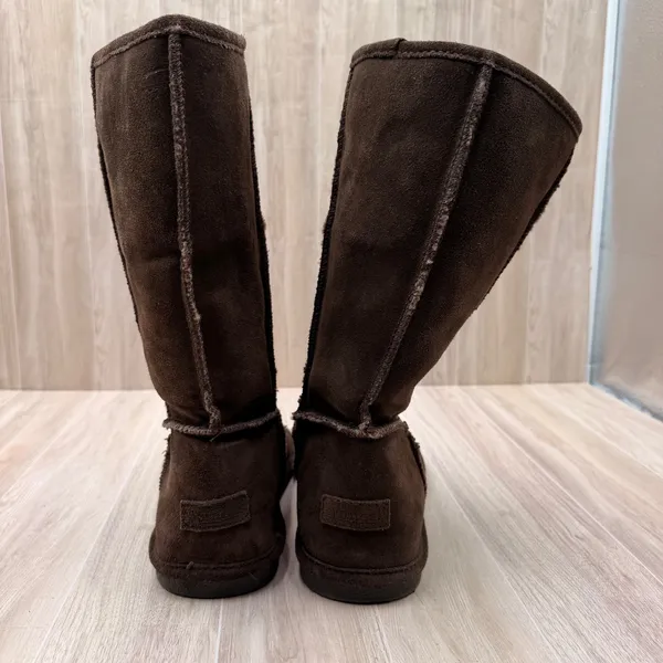Bjorndal Boots Womens Size 11 Chocolate Brown Suede Faux Fur Tall Pull On Winter - Image 6
