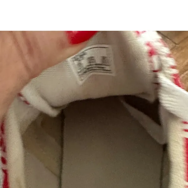 Vans Authentic Off The‎ Wall Logo Print Red White Sneakers Youth 5 VGUC - Image 5