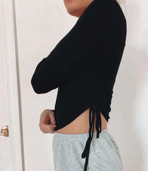 Garage Black Long Sleeve Crop Top - Image 4
